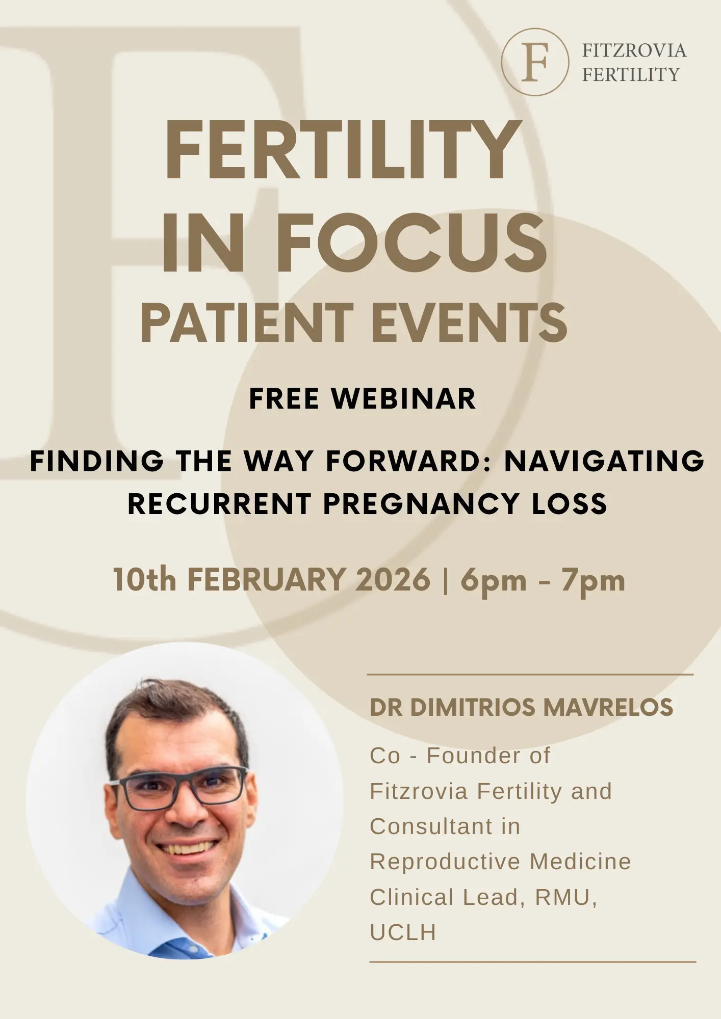 Flyer for the Male Fertility 360 seminar & webinar