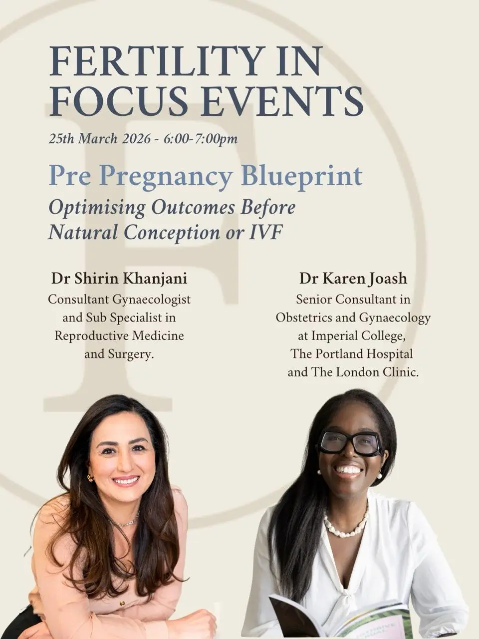 Flyer for the Pre Pregnancy Blueprint webinar